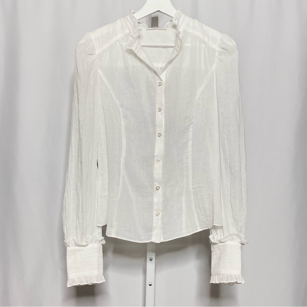 Free the Roses Ruffled High-Neck Blouse • S